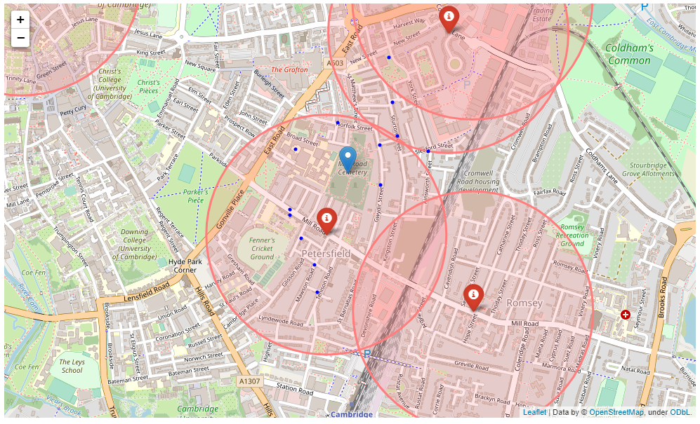 Map of Petersfield - Within 500m of Latin American Restaurant